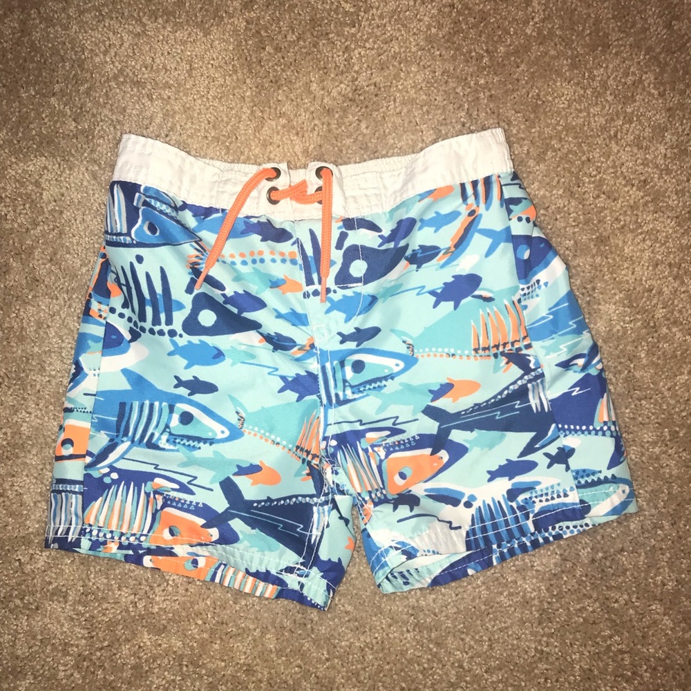 Osh koch boys shark printed swim trunks